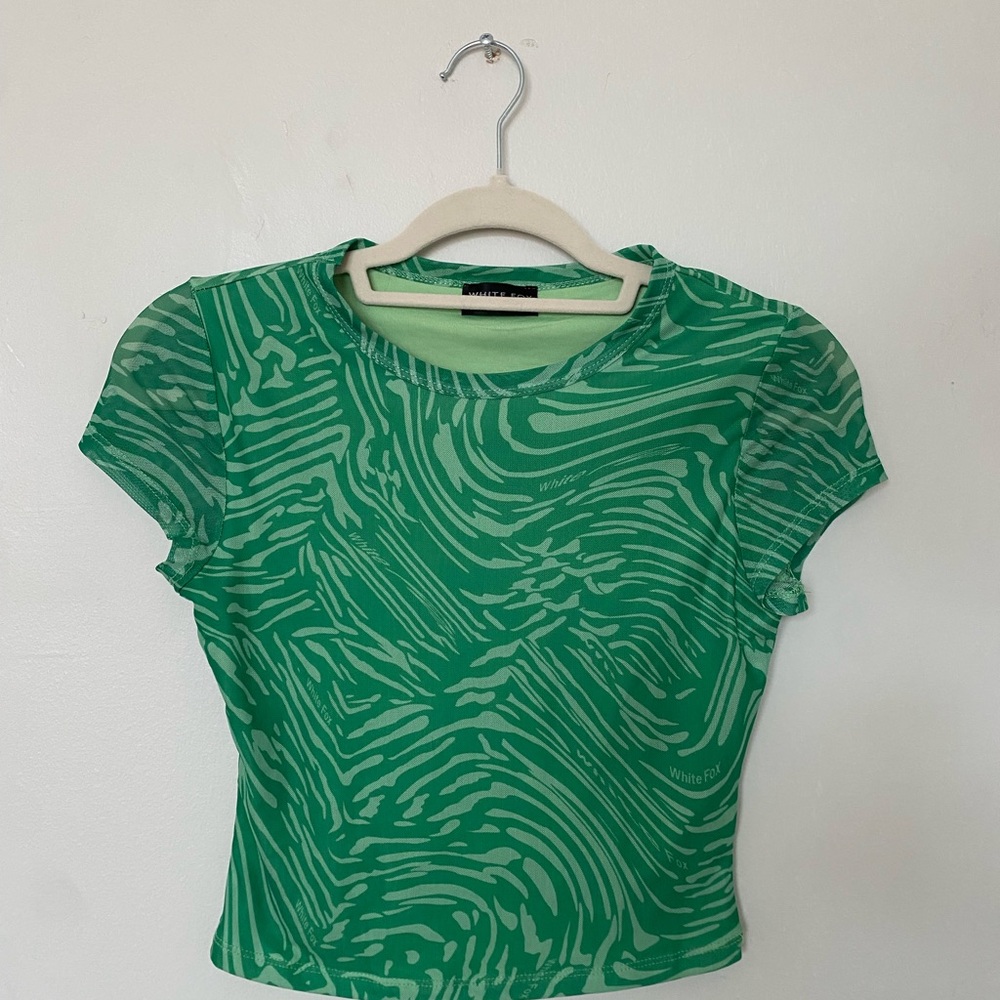 Green Patterned Women's Top